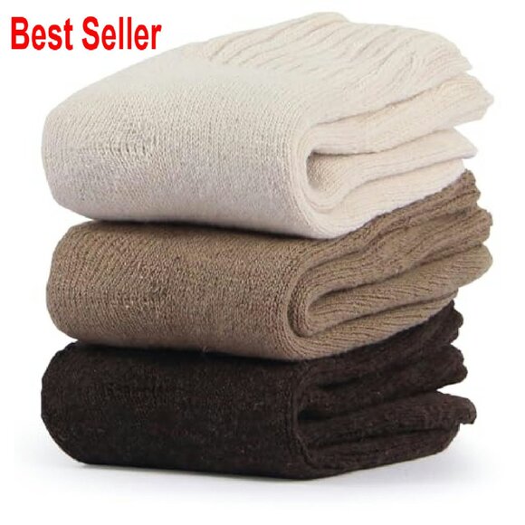 Thick Warm Cozy Crew Socks Winter Boot Socks Ultra Plush Fuzzy Minimal - Picture 4 of 8